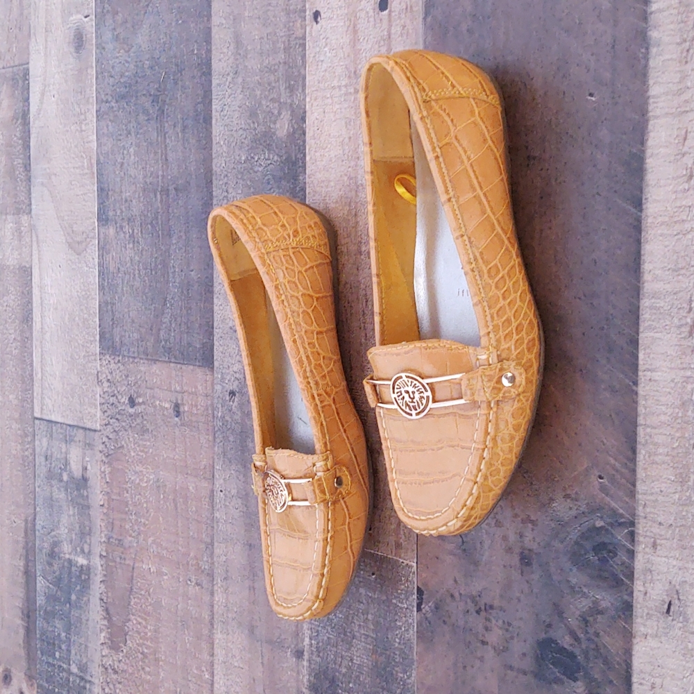 Anne Klein faux leather Croc embossed loafers 6.5 - Picture 3 of 7